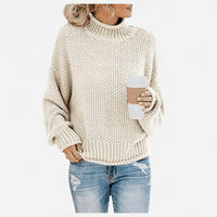 Chandail col montant en tricot gaufré
