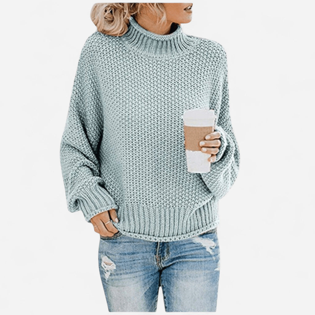 Chandail col montant en tricot gaufré