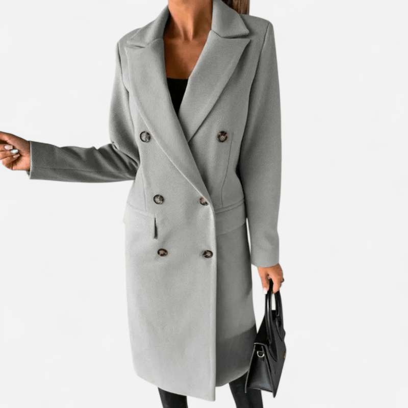 Manteau long droit à boutons