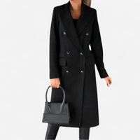 Manteau long droit à boutons
