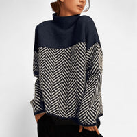 Chandail chevrons bicolore col montant