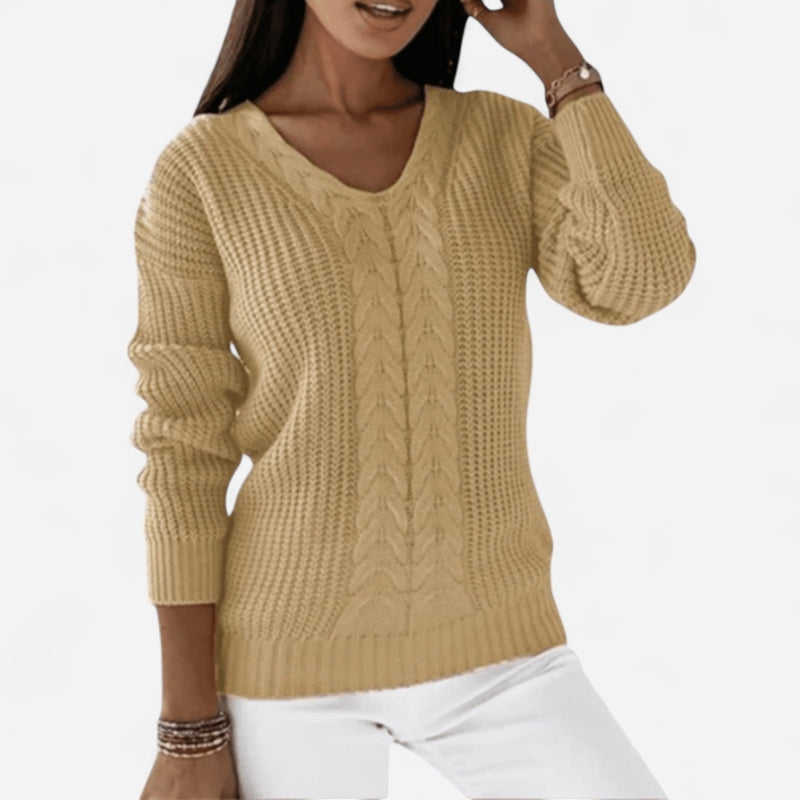 Chandail col en V torsadé