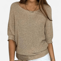 Chandail en tricot fin manches 3/4