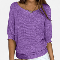 Chandail en tricot fin manches 3/4