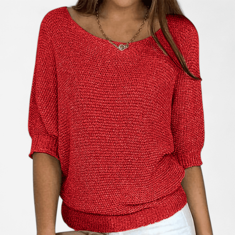 Chandail en tricot fin manches 3/4