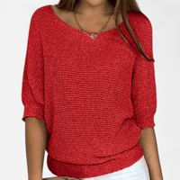 Chandail en tricot fin manches 3/4