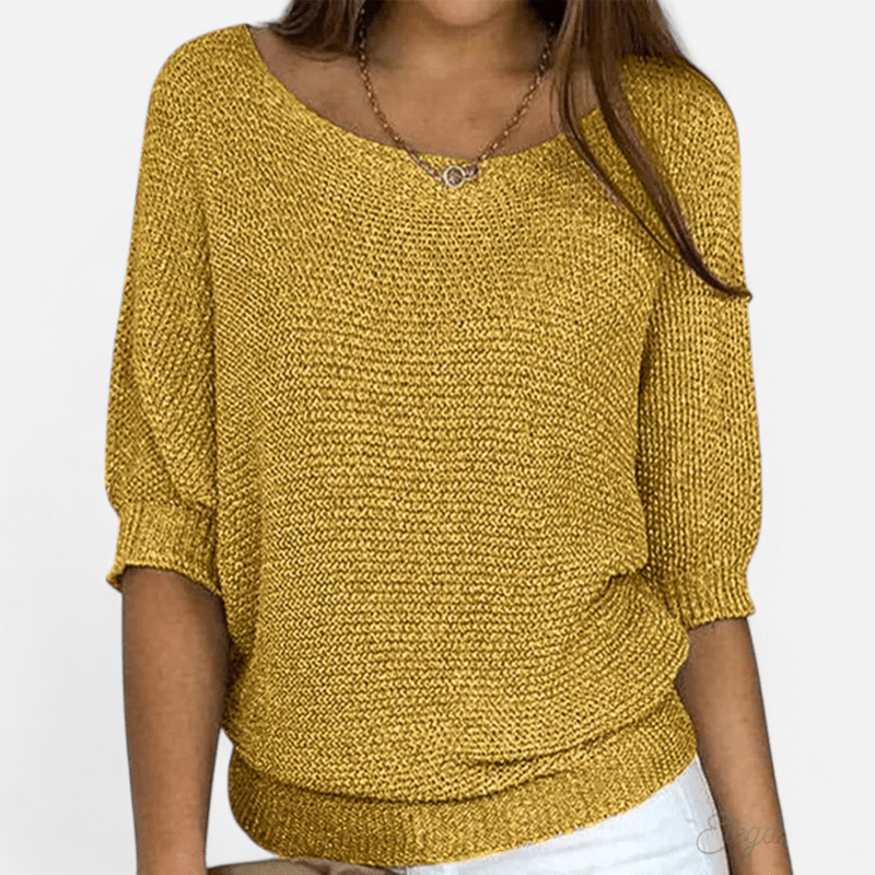 Chandail en tricot fin manches 3/4
