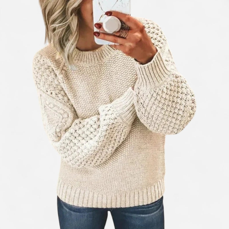 Chandail en tricot ajouré crème