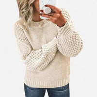 Chandail en tricot ajouré crème