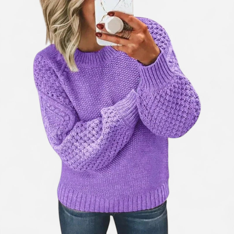 Chandail en tricot ajouré crème