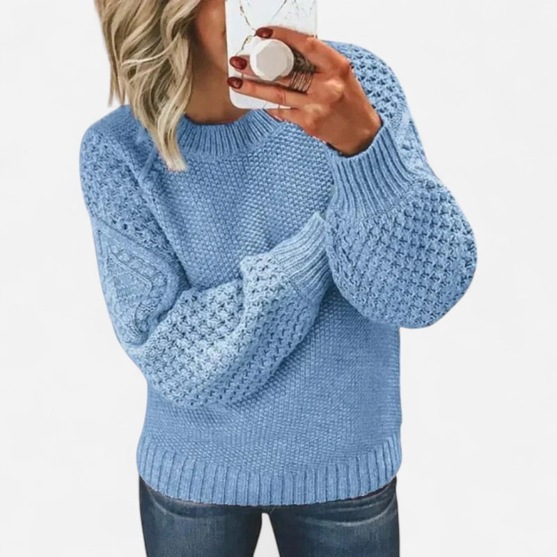 Chandail en tricot ajouré crème