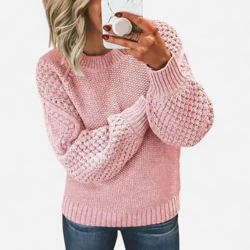 Chandail en tricot ajouré crème