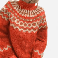 Chandail jacquard col montant