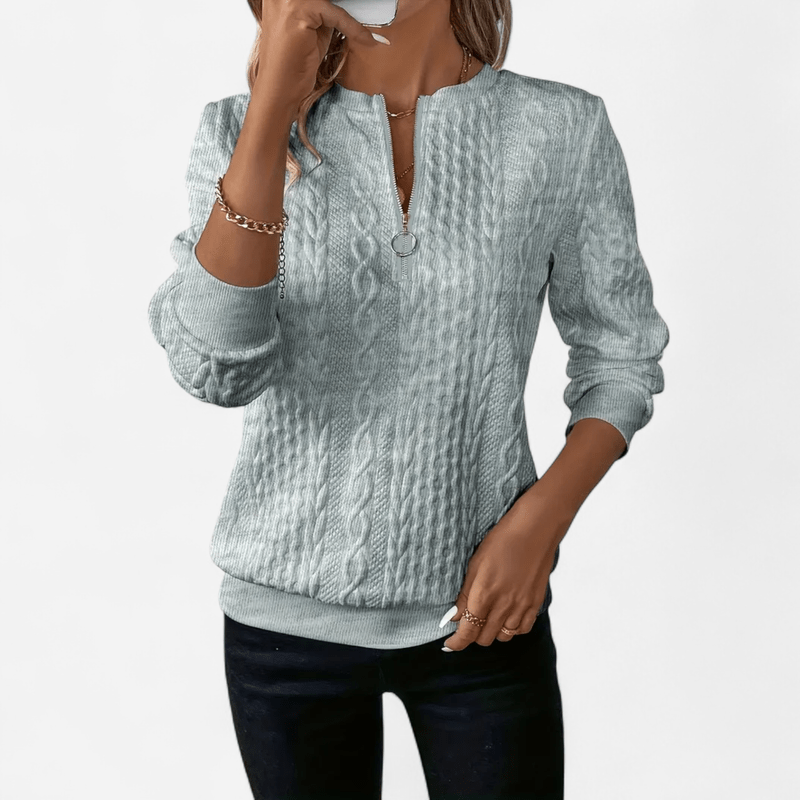 Chandail demi-zip en tricot torsadé