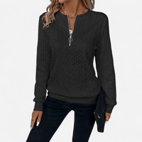 Chandail demi-zip en tricot torsadé
