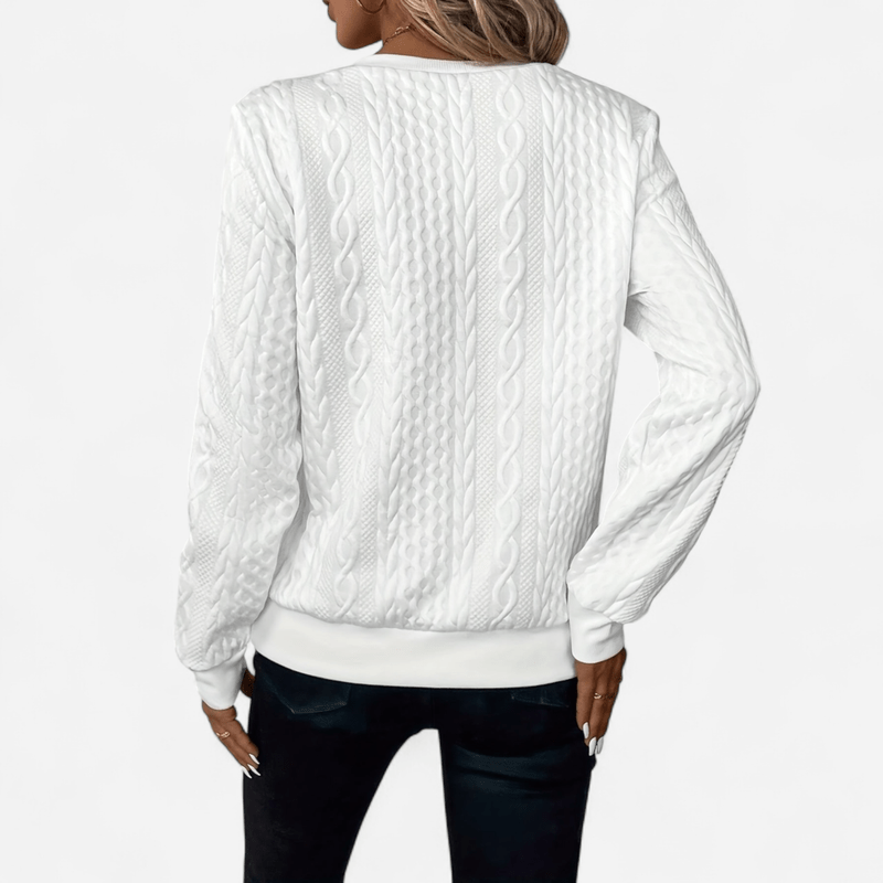 Chandail demi-zip en tricot torsadé