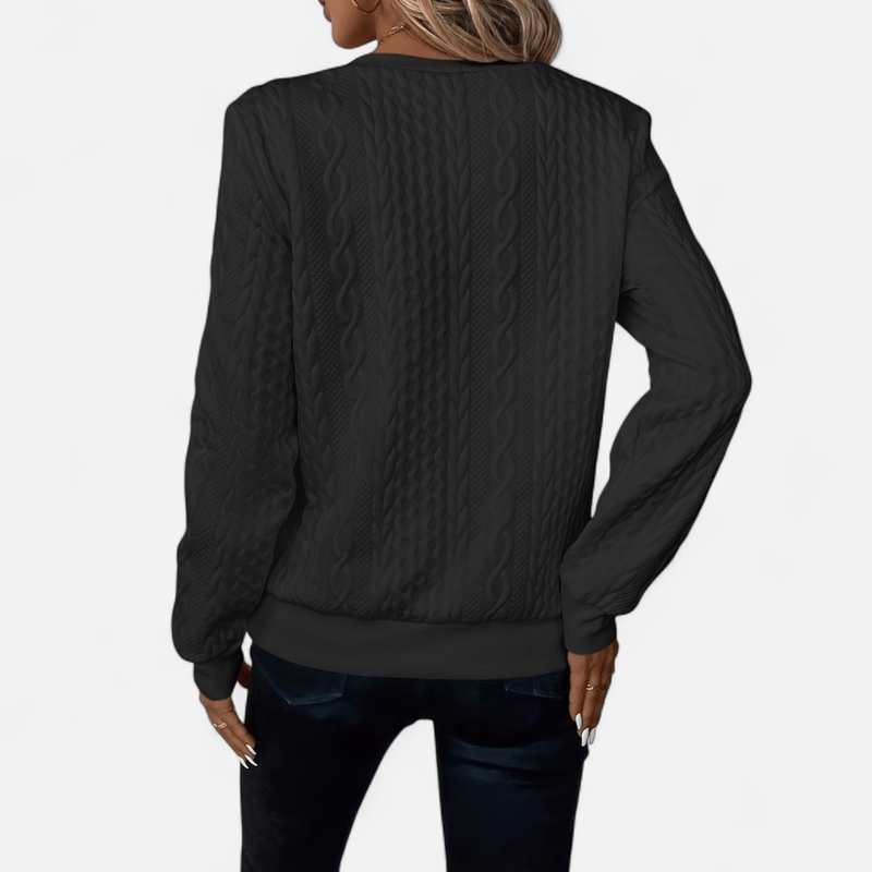 Chandail demi-zip en tricot torsadé