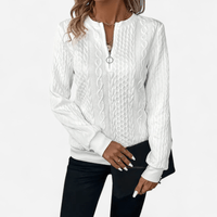 Chandail demi-zip en tricot torsadé