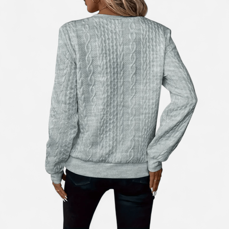 Chandail demi-zip en tricot torsadé
