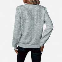 Chandail demi-zip en tricot torsadé