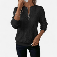 Chandail demi-zip en tricot torsadé