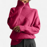 Chandail col roulé en tricot recyclé