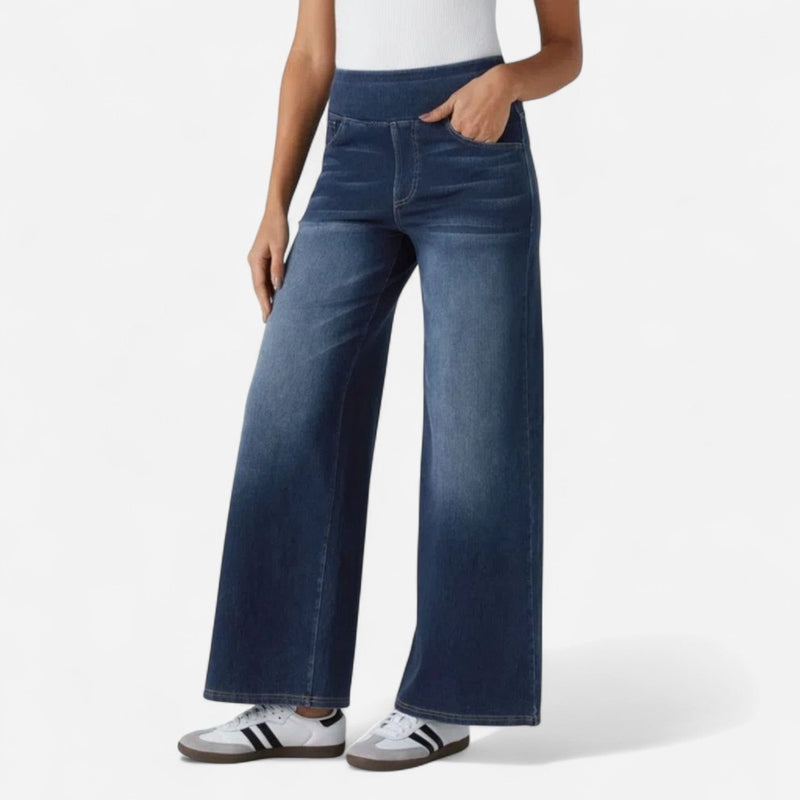 Jeans large taille haute