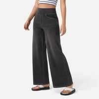 Jeans large taille haute
