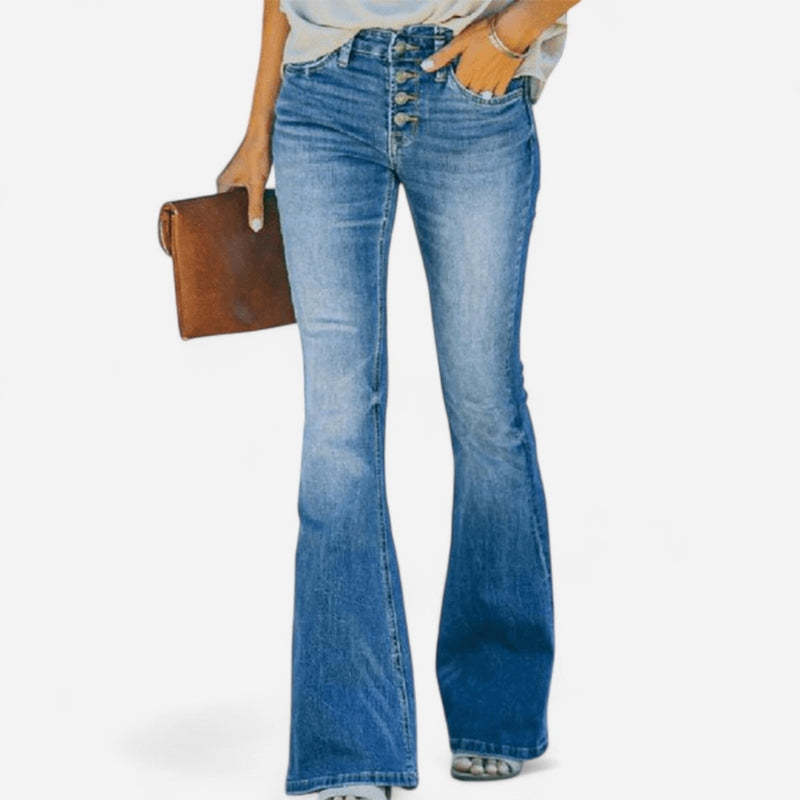 Jeans évasé taille haute
