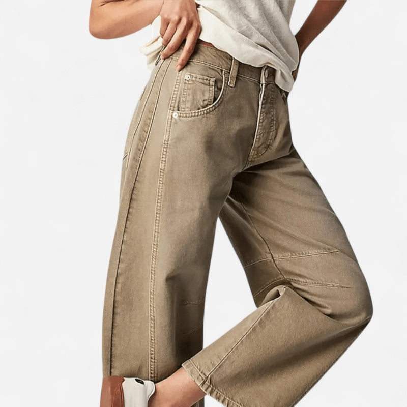 Jeans baggy taille haute
