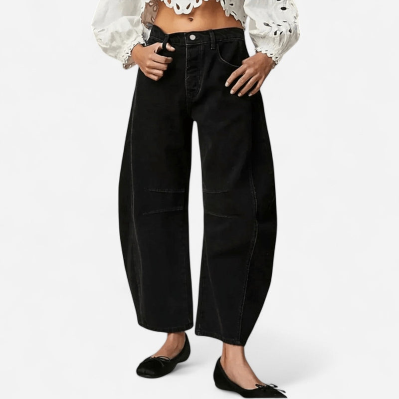 Jeans baggy taille haute