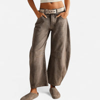 Jeans baggy taille haute