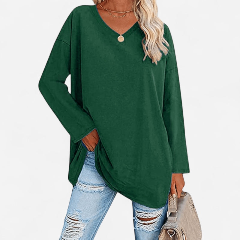 Tunique en tricot col en V