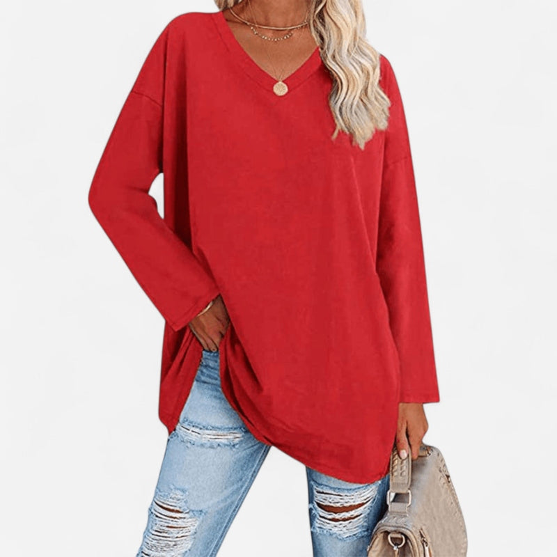 Tunique en tricot col en V