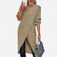 Robe en tricot longue asymétrique