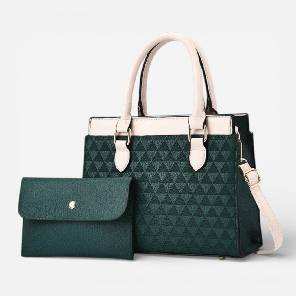 Sac à main matelassé et pochette assortie