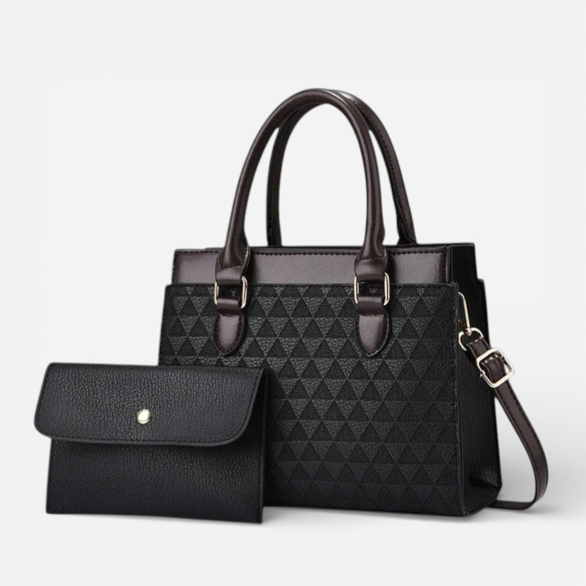 Sac à main matelassé et pochette assortie
