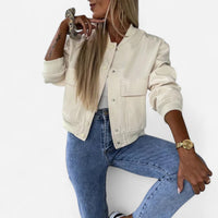 Blouson court zippé à poches