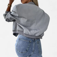 Blouson court zippé à poches