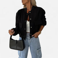 Blouson court zippé à poches