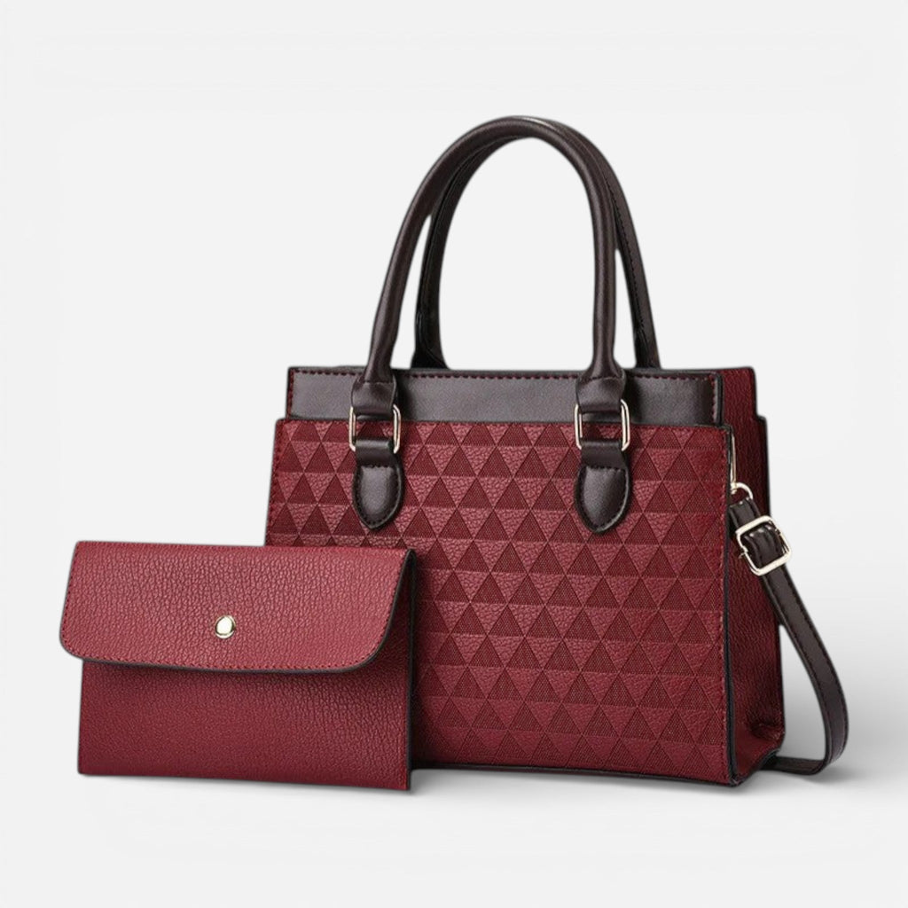 Sac à main matelassé et pochette assortie