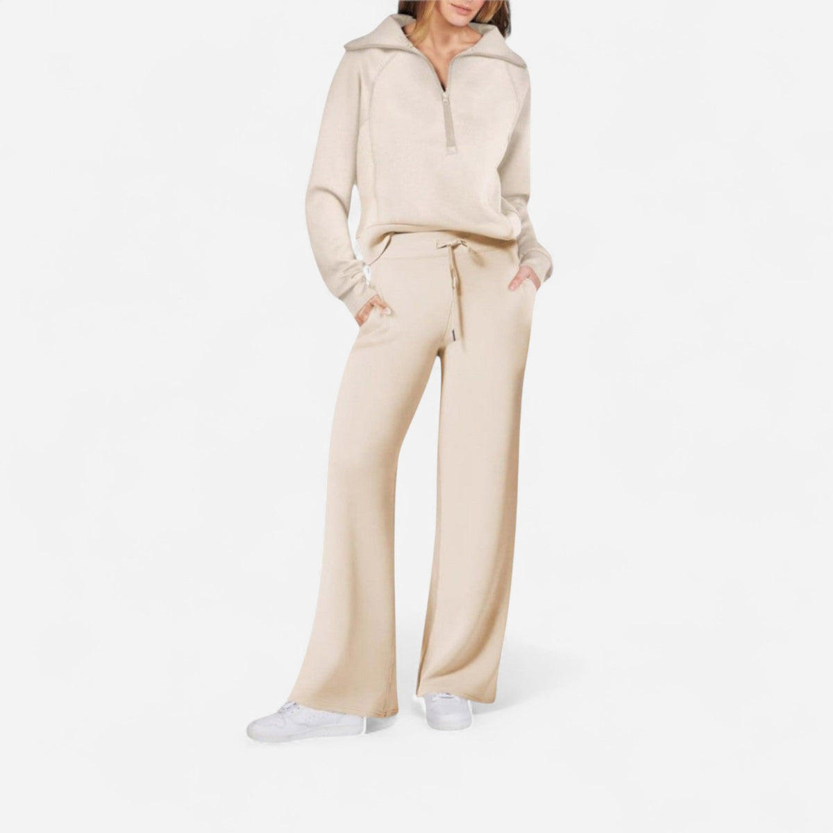 Ensemble détente col zippé et pantalon large
