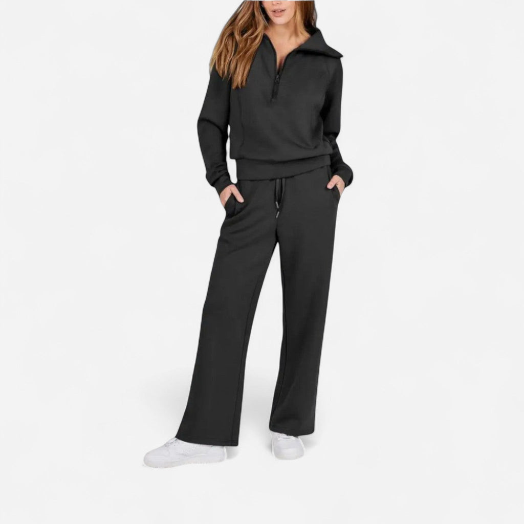 Ensemble détente col zippé et pantalon large