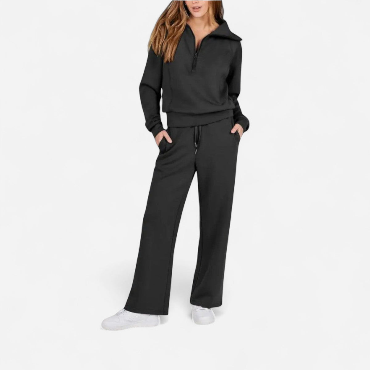 Ensemble détente col zippé et pantalon large