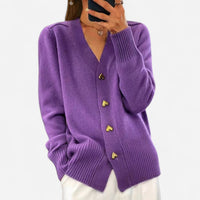 Cardigan en tricot à boutons dorés