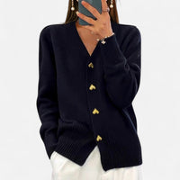 Cardigan en tricot à boutons dorés