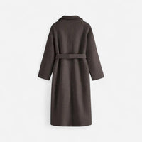 Manteau long en laine ceinturé