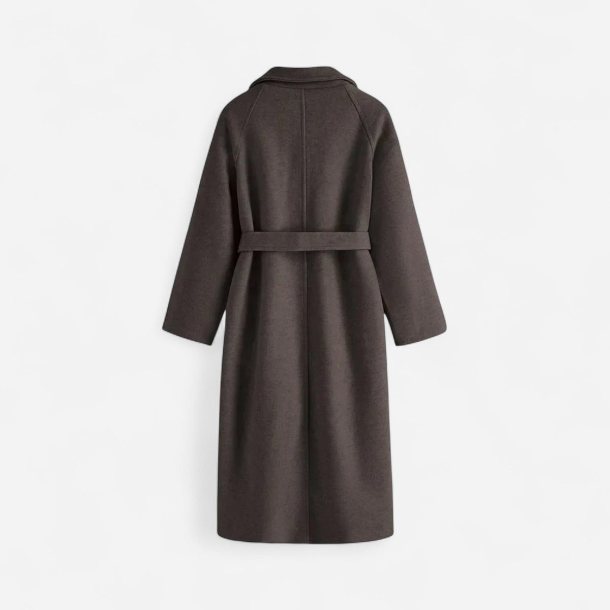 Manteau long en laine ceinturé