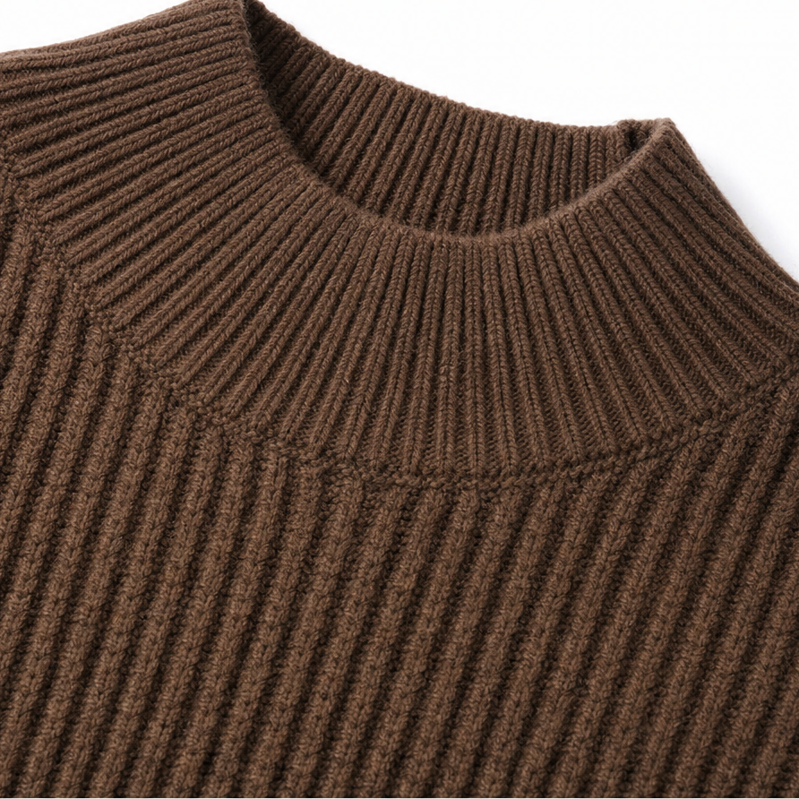 Tunique longue en tricot côtelé à boutons dorés