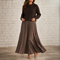 Robe longue plissée à haut en tricot